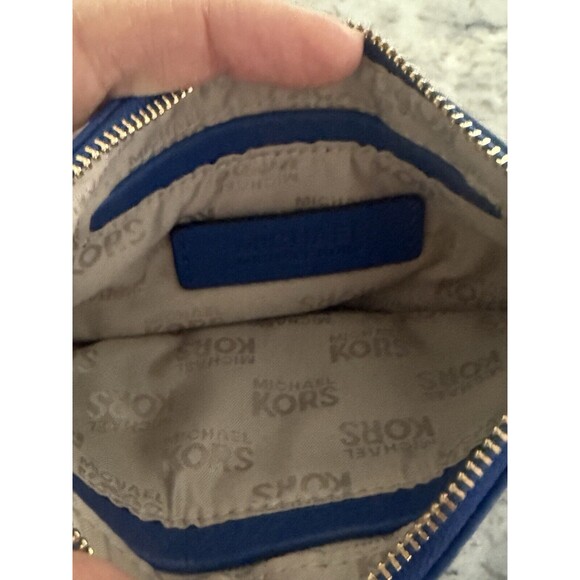 Michael Kors Fulton Limited Edition Cadet Blue Leather Wristlet Clutch - Picture 5 of 8